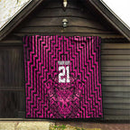 Custom Basketball New Zealand Quilt Pink Maori Ta Moko Indigenous - Aussie Hoodie