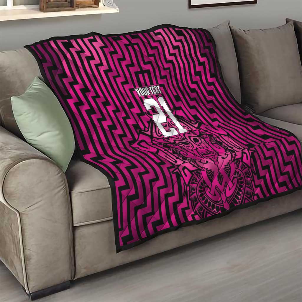 Custom Basketball New Zealand Quilt Pink Maori Ta Moko Indigenous - Aussie Hoodie