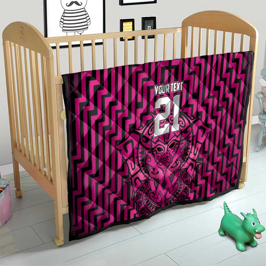 Custom Basketball New Zealand Quilt Pink Maori Ta Moko Indigenous - Aussie Hoodie