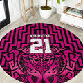 Custom Basketball New Zealand Round Carpet Pink Maori Ta Moko Indigenous - Aussie Hoodie