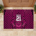 Custom Basketball New Zealand Rubber Doormat Pink Maori Ta Moko Indigenous - Aussie Hoodie
