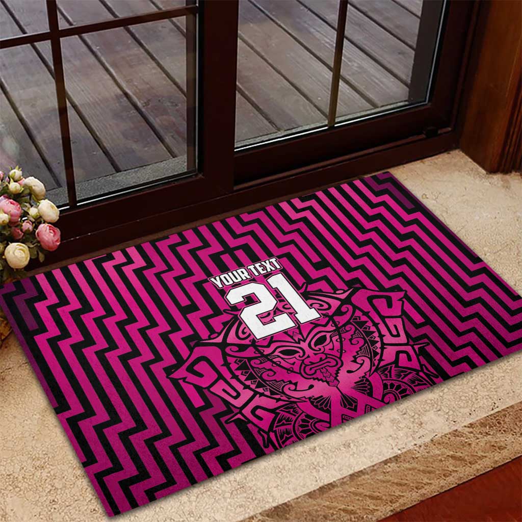 Custom Basketball New Zealand Rubber Doormat Pink Maori Ta Moko Indigenous - Aussie Hoodie