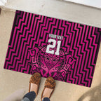 Custom Basketball New Zealand Rubber Doormat Pink Maori Ta Moko Indigenous - Aussie Hoodie