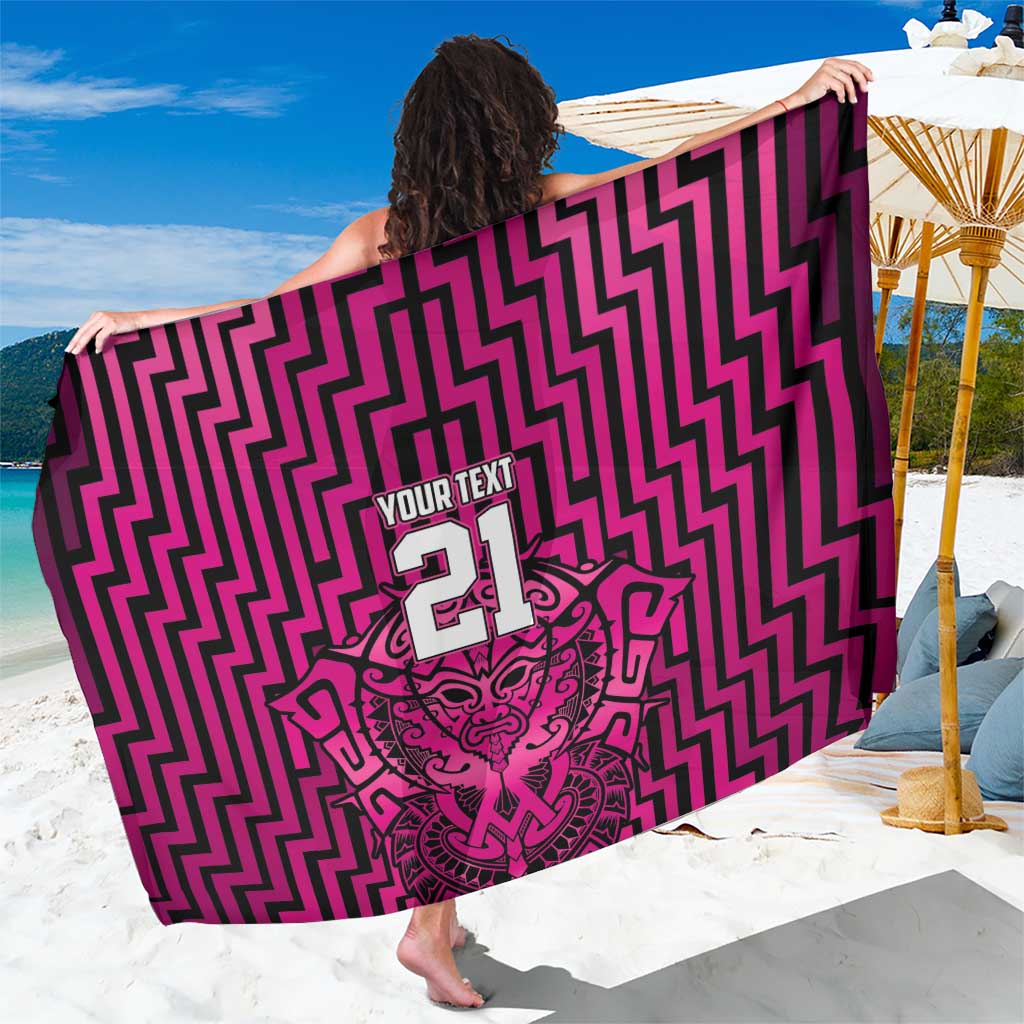 Custom Basketball New Zealand Sarong Pink Maori Ta Moko Indigenous - Aussie Hoodie