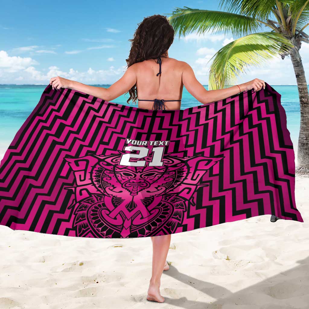 Custom Basketball New Zealand Sarong Pink Maori Ta Moko Indigenous - Aussie Hoodie