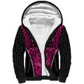 Custom Basketball New Zealand Sherpa Hoodie Pink Maori Ta Moko Indigenous - Aussie Hoodie