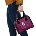 Custom Basketball New Zealand Shoulder Handbag Pink Maori Ta Moko Indigenous - Aussie Hoodie
