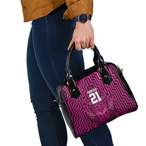 Custom Basketball New Zealand Shoulder Handbag Pink Maori Ta Moko Indigenous - Aussie Hoodie
