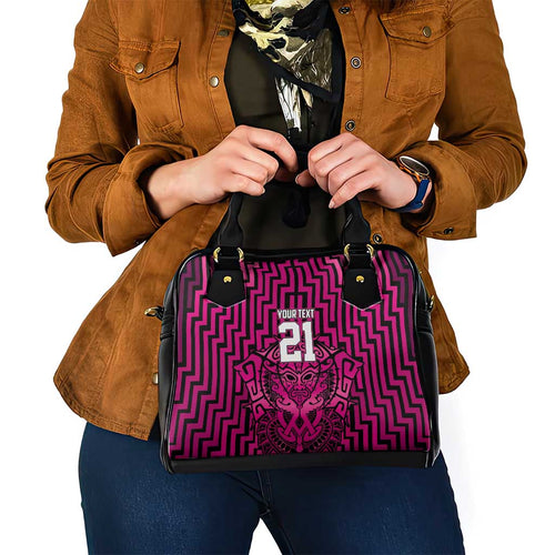 Custom Basketball New Zealand Shoulder Handbag Pink Maori Ta Moko Indigenous - Aussie Hoodie