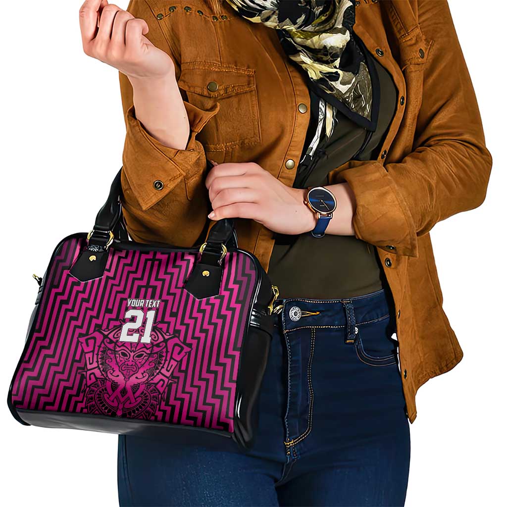 Custom Basketball New Zealand Shoulder Handbag Pink Maori Ta Moko Indigenous - Aussie Hoodie