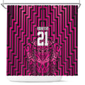 Custom Basketball New Zealand Shower Curtain Pink Maori Ta Moko Indigenous - Aussie Hoodie