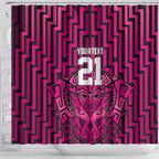 Custom Basketball New Zealand Shower Curtain Pink Maori Ta Moko Indigenous - Aussie Hoodie