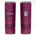 Custom Basketball New Zealand Skinny Tumbler Pink Maori Ta Moko Indigenous - Aussie Hoodie