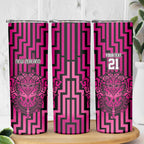 Custom Basketball New Zealand Skinny Tumbler Pink Maori Ta Moko Indigenous - Aussie Hoodie