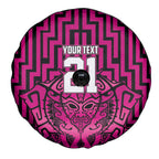 Custom Basketball New Zealand Spare Tire Cover Pink Maori Ta Moko Indigenous - Aussie Hoodie