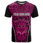 Custom Basketball New Zealand T Shirt Pink Maori Ta Moko Indigenous - Aussie Hoodie