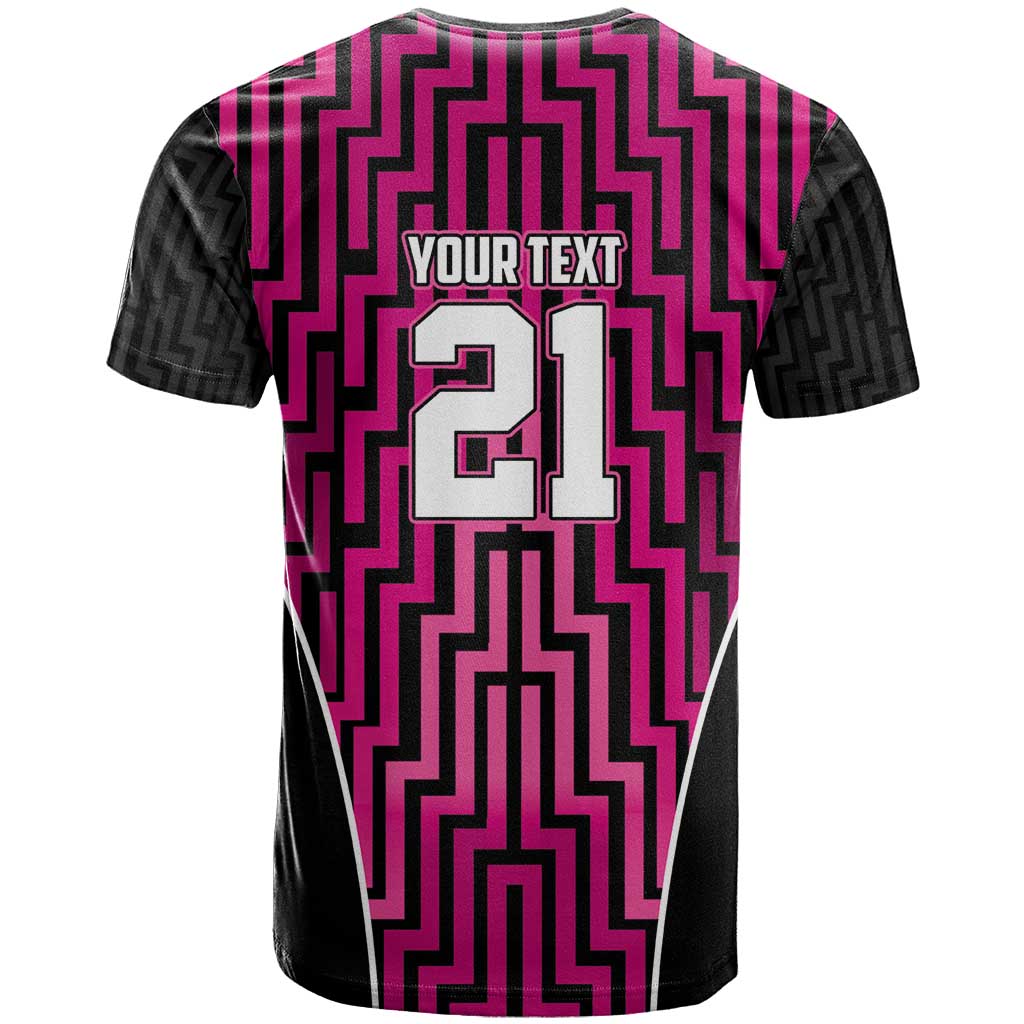 Custom Basketball New Zealand T Shirt Pink Maori Ta Moko Indigenous - Aussie Hoodie