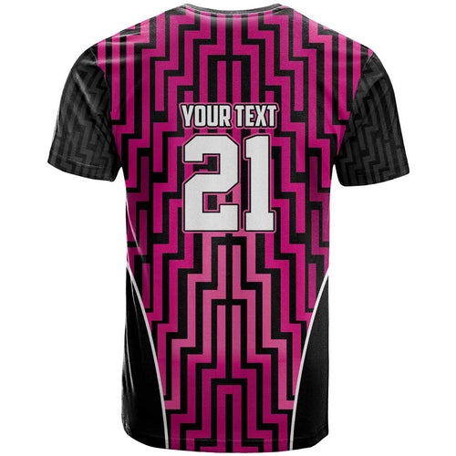 Custom Basketball New Zealand T Shirt Pink Maori Ta Moko Indigenous - Aussie Hoodie