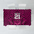 Custom Basketball New Zealand Tablecloth Pink Maori Ta Moko Indigenous - Aussie Hoodie