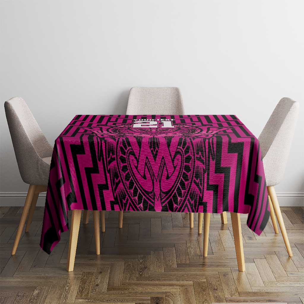 Custom Basketball New Zealand Tablecloth Pink Maori Ta Moko Indigenous - Aussie Hoodie