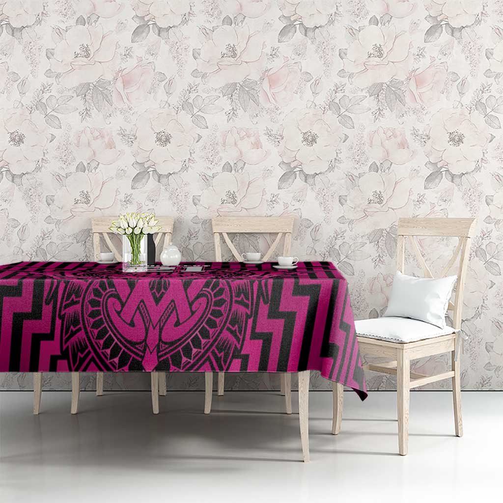Custom Basketball New Zealand Tablecloth Pink Maori Ta Moko Indigenous - Aussie Hoodie