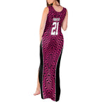 Custom Basketball New Zealand Tank Maxi Dress Pink Maori Ta Moko Indigenous - Aussie Hoodie