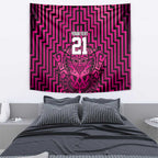 Custom Basketball New Zealand Tapestry Pink Maori Ta Moko Indigenous - Aussie Hoodie