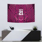 Custom Basketball New Zealand Tapestry Pink Maori Ta Moko Indigenous - Aussie Hoodie