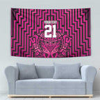 Custom Basketball New Zealand Tapestry Pink Maori Ta Moko Indigenous - Aussie Hoodie