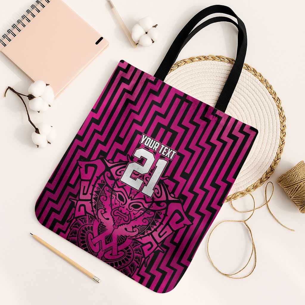 Custom Basketball New Zealand Tote Bag Pink Maori Ta Moko Indigenous - Aussie Hoodie