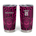 Custom Basketball New Zealand Tumbler Cup Pink Maori Ta Moko Indigenous - Aussie Hoodie