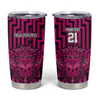 Custom Basketball New Zealand Tumbler Cup Pink Maori Ta Moko Indigenous - Aussie Hoodie