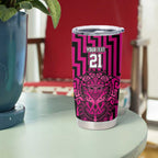 Custom Basketball New Zealand Tumbler Cup Pink Maori Ta Moko Indigenous - Aussie Hoodie