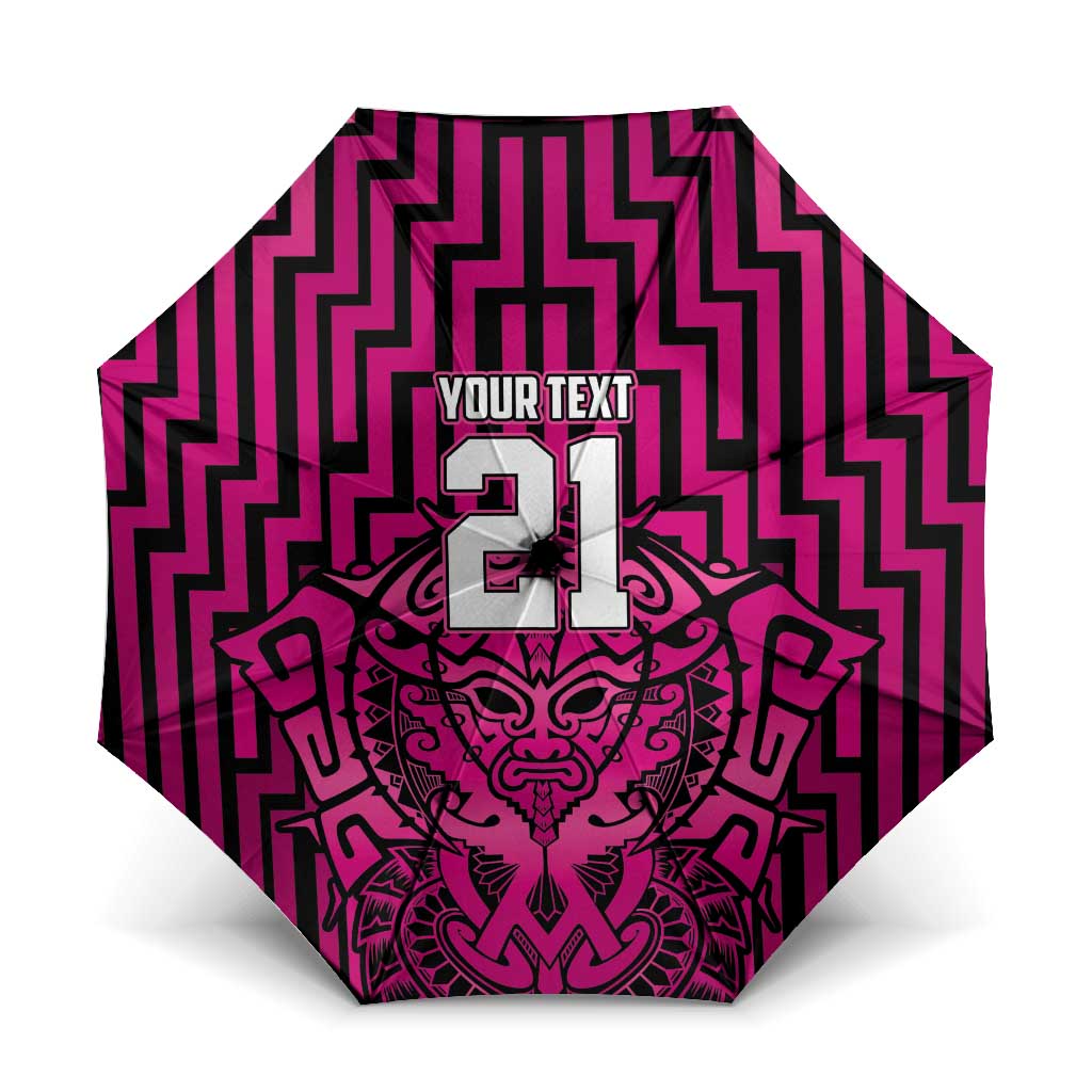 Custom Basketball New Zealand Umbrella Pink Maori Ta Moko Indigenous - Aussie Hoodie