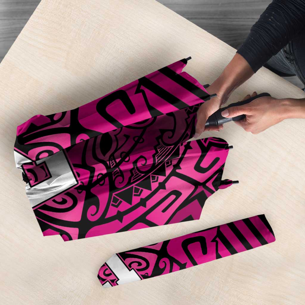 Custom Basketball New Zealand Umbrella Pink Maori Ta Moko Indigenous - Aussie Hoodie
