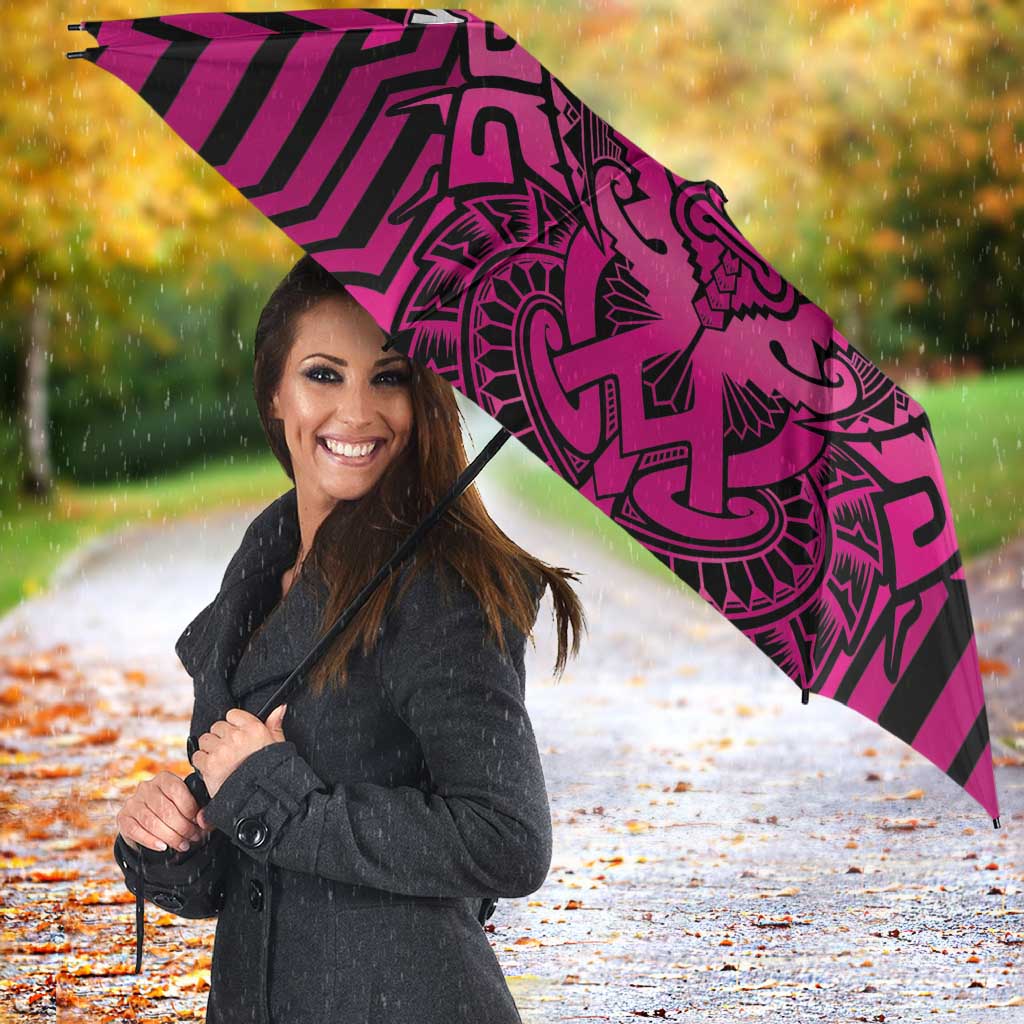 Custom Basketball New Zealand Umbrella Pink Maori Ta Moko Indigenous - Aussie Hoodie