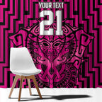 Custom Basketball New Zealand Window Curtain Pink Maori Ta Moko Indigenous - Aussie Hoodie