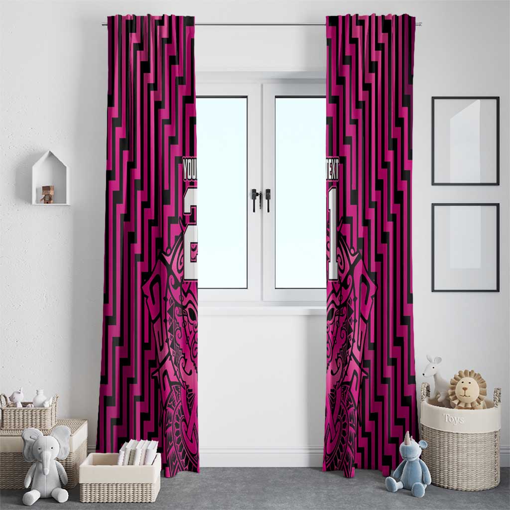 Custom Basketball New Zealand Window Curtain Pink Maori Ta Moko Indigenous - Aussie Hoodie