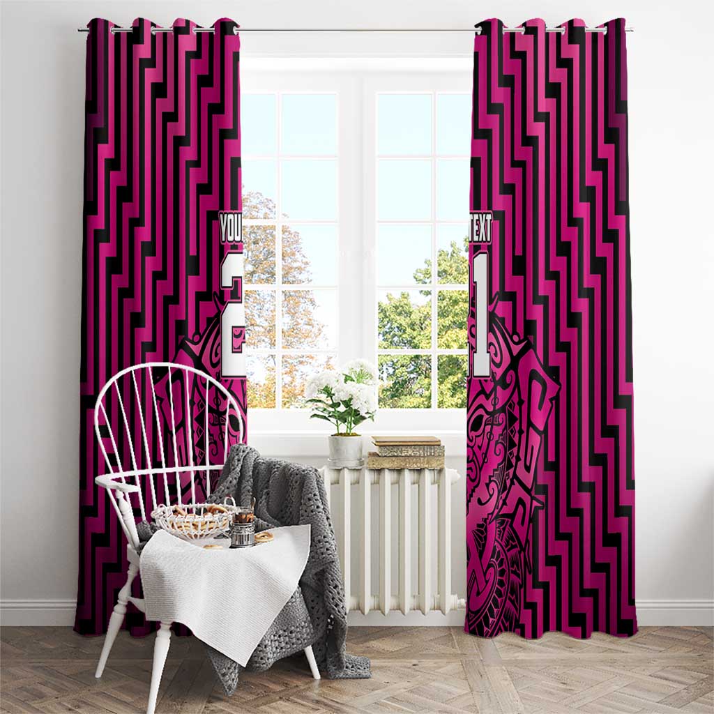Custom Basketball New Zealand Window Curtain Pink Maori Ta Moko Indigenous - Aussie Hoodie