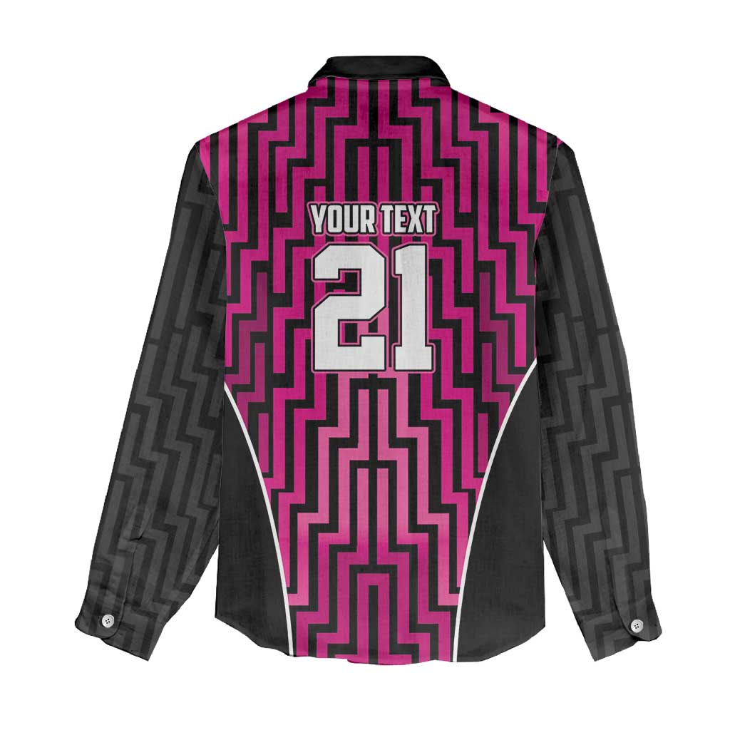 Custom Basketball New Zealand Women Casual Shirt Pink Maori Ta Moko Indigenous - Aussie Hoodie