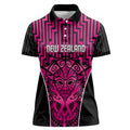 Custom Basketball New Zealand Women Polo Shirt Pink Maori Ta Moko Indigenous - Aussie Hoodie