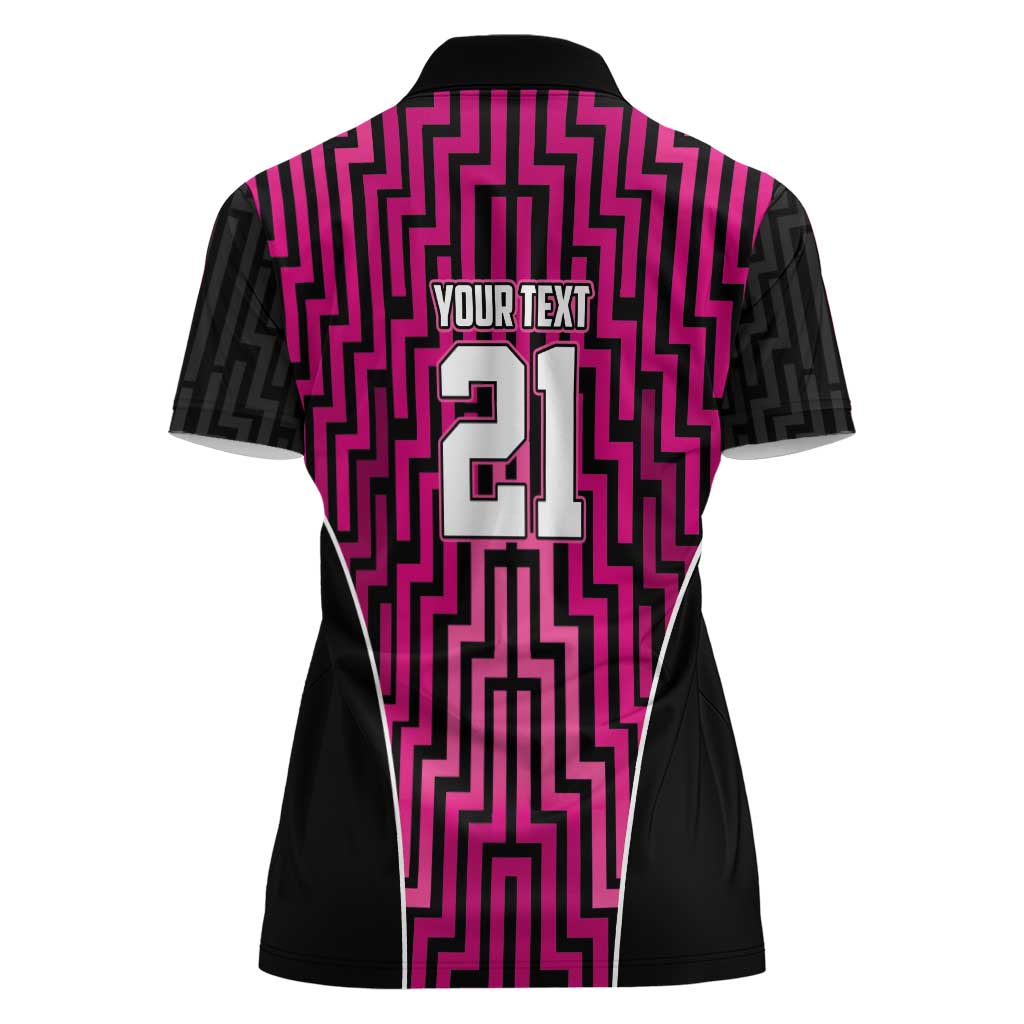 Custom Basketball New Zealand Women Polo Shirt Pink Maori Ta Moko Indigenous - Aussie Hoodie