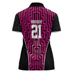 Custom Basketball New Zealand Women Polo Shirt Pink Maori Ta Moko Indigenous - Aussie Hoodie
