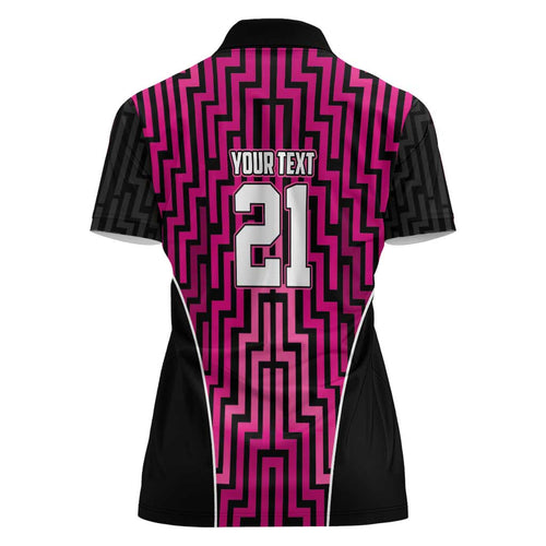 Custom Basketball New Zealand Women Polo Shirt Pink Maori Ta Moko Indigenous - Aussie Hoodie