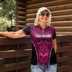 Custom Basketball New Zealand Women Polo Shirt Pink Maori Ta Moko Indigenous - Aussie Hoodie