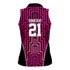 Custom Basketball New Zealand Women Sleeveless Polo Shirt Pink Maori Ta Moko Indigenous - Aussie Hoodie