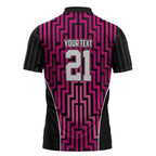 Custom Basketball New Zealand Zipper Polo Shirt Pink Maori Ta Moko Indigenous - Aussie Hoodie
