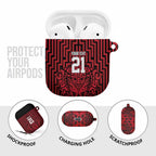 Custom Basketball New Zealand AirPods Case Red Maori Ta Moko Indigenous - Aussie Hoodie