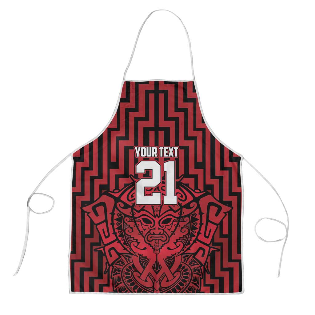 Custom Basketball New Zealand Apron Red Maori Ta Moko Indigenous - Aussie Hoodie
