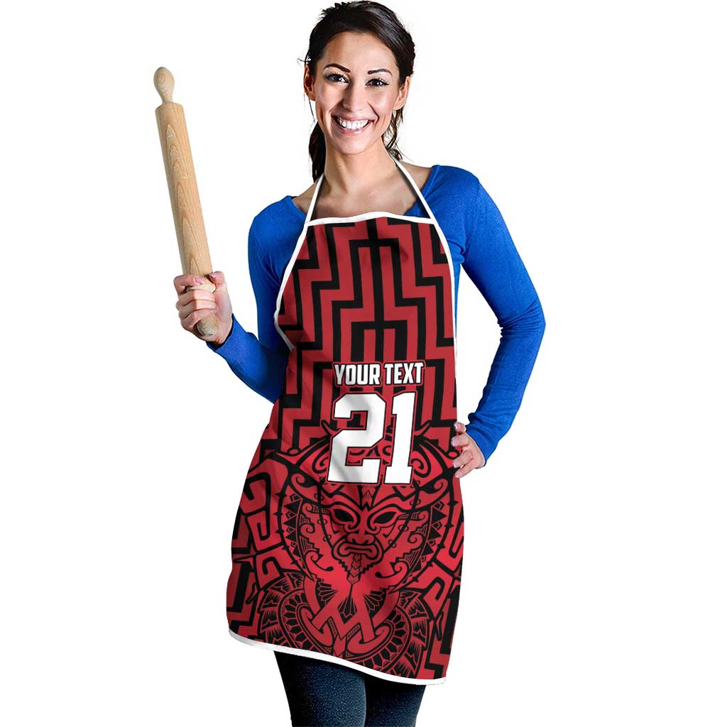 Custom Basketball New Zealand Apron Red Maori Ta Moko Indigenous - Aussie Hoodie